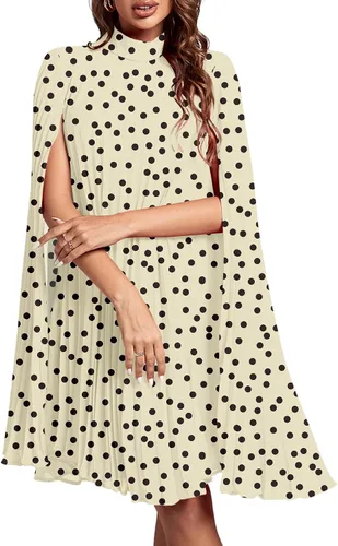 Miniatura 36 de Rooscier Vestido midi de fiesta plisado con cuello alto falso y espalda abierta para mujer