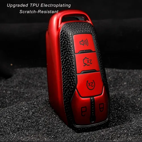 Miniatura 4 de Funda para llavero para Ford F150 Explorer Fusion Mustang Edge Lincoln MKZ MKC MKX TPU suave accesorios para automóvil inteligente (rojo)