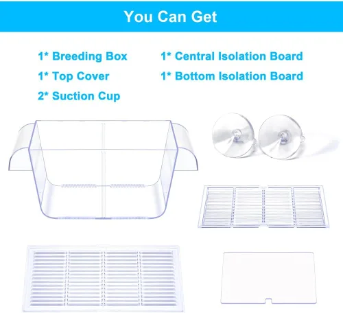 Miniatura 7 de DaToo Caja de cría de peces acuario tanque de retención transparente Caja de aislamiento de peces aclimatación incubadora incubadora criador