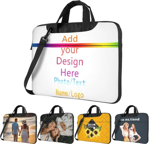 Miniatura 27 de Funda personalizada para laptop personalizada, añade tu foto, texto, maletines para portátil Púrpura2