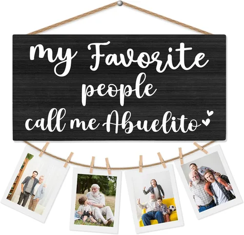 Mejor Regalo para Abuelito Marco Negro para Fotos Soporte para Fotos para Pared, Regalos de Cumpleaños para Papá Abuelo, Regalo de Gracias para