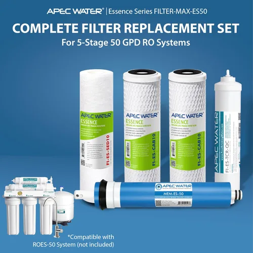 Miniatura 2 de APEC FILTER-MAX-ES50 50 GPD Set completo de filtro de repuesto de alta capacidad para la serie Essence sistema de filtro de agua de ósmosis inversa