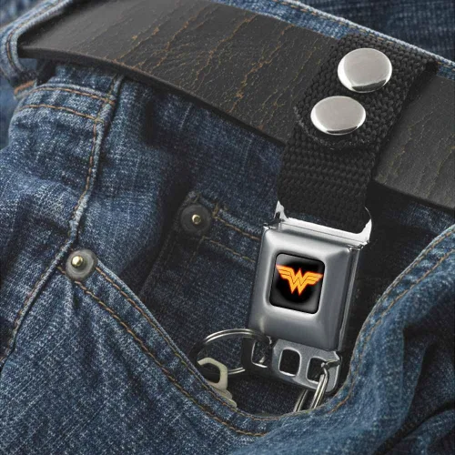 Miniatura 3 de Buckle-Down Llavero Mujer Maravilla Logo A Todo Color Negro