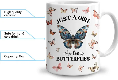 Miniatura 3 de Hyturtle Taza Personalizada de Mariposa - Regalos Inspiradores para Niñas, Mujeres y Amigas - Regalos de Cumpleaños para Amantes de las Mariposas