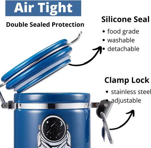 Miniatura 3 de Astronaut Stash - Tarro hermético a prueba de olores (16.9 fl oz, 1 onza), espacio separado para paquete de humedad, bonita caja de almacenamiento