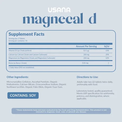 Miniatura 2 de USANA MagneCal D - Magnesio equilibrado y calcio fortificado con vitamina D para apoyar la salud ósea* - 112 tabletas - Suministro para 28 días