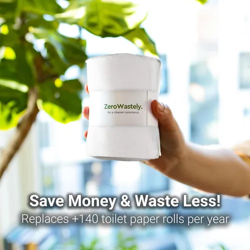 Miniatura 2 de ZeroWastely 24 rollos de papel higiénico reutilizables lavables, toallas de bidé, papel higiénico lavable, corta y desperdicia menos con nuestras