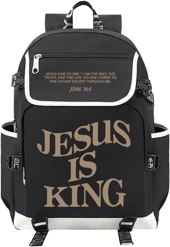 Miniatura 13 de DIOMMELL Jesus Loves You - Mochila de lona con capacidad para computadora portátil, mochila de viaje Negro