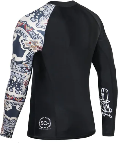 Miniatura 3 de HUGE SPORTS Camisas de baño para hombre de manga larga UPF 50+ con protección contra erupciones solares y protección UV Dividir