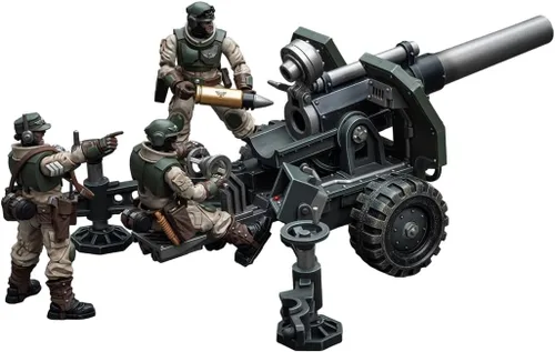LEBOO JOYTOY Warhammer 40K Astra Militarum Equipo de artillería con pistola de campo Bombast escala 1:18 coleccionable Joy Toy Figura de acción