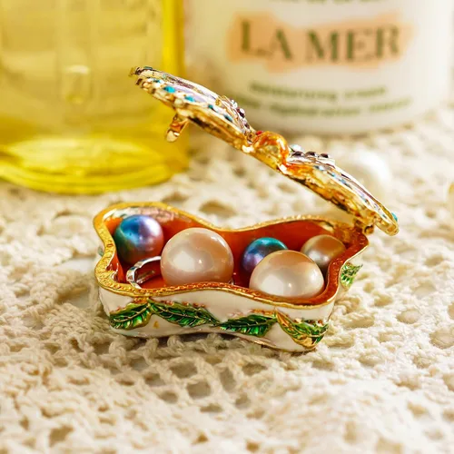 Miniatura 3 de YU FENG Caja de baratijas de mariposa con bisagras, pequeña joyería con bisutería, estatuilla de regalo coleccionable (caja de baratijas ii)