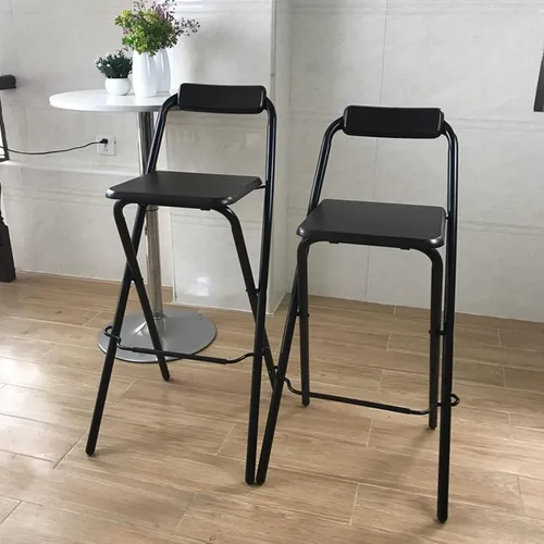 Miniatura 6 de Modern Taburete de bar plegable con altura de mostrador para adultos, silla alta plegable para desayuno, taburete cuadrado de fiesta de oficina
