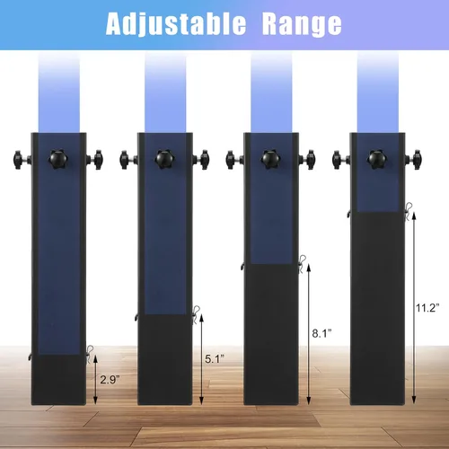 Miniatura 4 de MorningRo Paquete de 4 elevadores de cama de metal para dormitorio, 3.15 pulgadas de diámetro, cuadrados de acero al carbono, para muebles, mesa