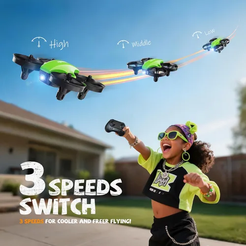 Miniatura 4 de V995 Mini Dron para Niños y Principiantes, Avión Cuadricóptero para Interiores y Exteriores para Niños y Niñas con Giros 3D, Rotación de 360°, Vuelo