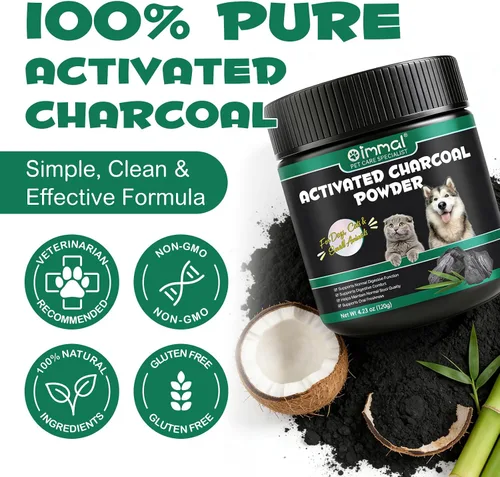 Miniatura 2 de ALIVO Polvo de carbón activado para perros, gatos, suplemento de salud en polvo de carbón activado, apoya el bienestar digestivo y la frescura oral