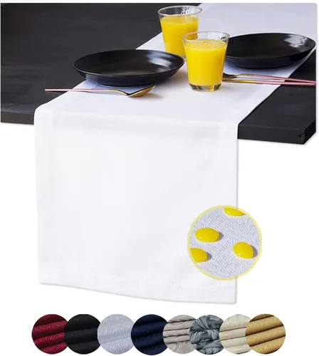 Miniatura 10 de Camino de mesa negro de 36 pulgadas, camino de mesa auxiliar impermeable, bufanda de tocador, caminos de mesa de comedor pequeños y cortos