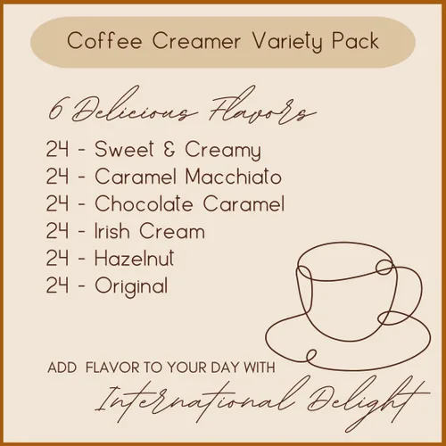 Miniatura 3 de International Delight - Crema líquida individual – Surtido de 6 sabores (paquete de 144) * Embalaje personalizado resistente a fugas