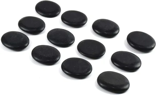 Miniatura 2 de Juego de 12 piedras de masaje calientes pequeñas, piedra calentada de basalto de lava natural para masaje de spa, color negro, 1.18 x 1.57 pulgadas