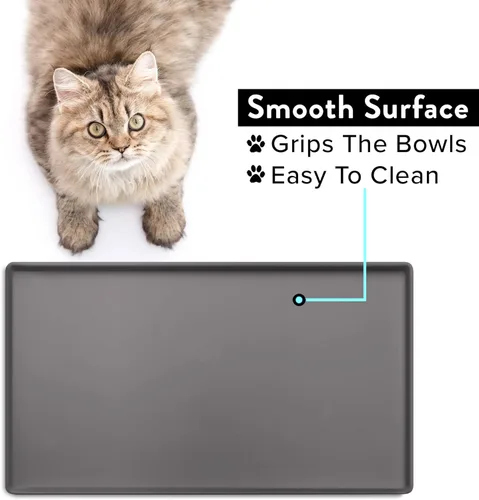 Miniatura 8 de CatGuru Tapete de Comida para Gatos, Tapetes de Alimentación Pequeños y Grandes, Mantel Individual de Silicona 100% Impermeable para Mascotas