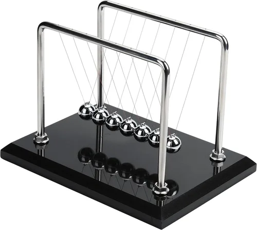 CERROPI Bolas de equilibrio Newton Cradle, péndulo Newton con 7 bolas, bola clásica de Newton, artilugio de ciencia física | Juguetes y accesorios