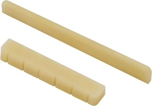 Miwayer Puente de Guitarra Clásica de Hueso Sin Blanquear Juego de Puente y Cejilla de 6 Cuerdas Hecho de Hueso Natural Real (Puentes Clásicos 1 par)