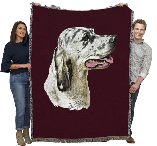 Miniatura 25 de Pure Country Weavers Manta tejida English Setter Blue BG por Robert May - Manta de tapiz de algodón, fabricada en los Estados Unidos, 72 x 54