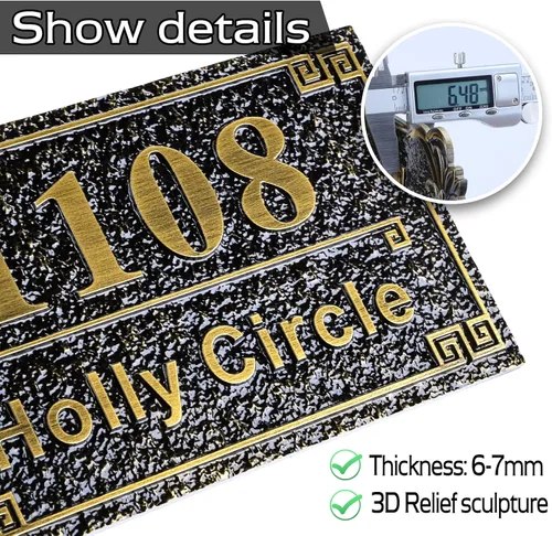Miniatura 3 de Letrero de dirección fundido personalizado con número de casa, placa de dirección de casa de 12 pulgadas, letrero de número de Steet House