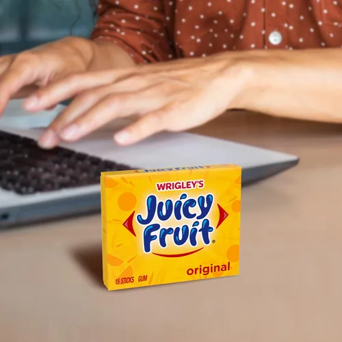 Miniatura 6 de Juicy Fruit Gum Goma de mascar original de burbujas, 15 piezas (paquete de 10)