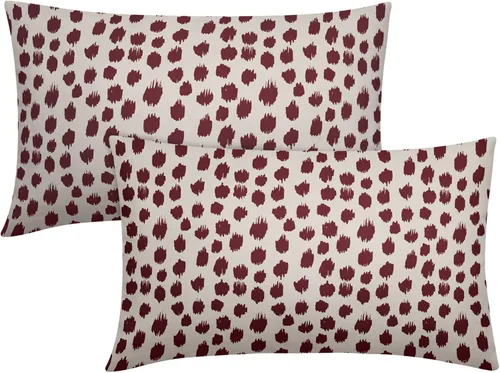 Miniatura 60 de Fundas de almohada marrón y blancas de 18 x 18 pulgadas, juego de 2 almohadas boho grises con lunares, fundas de almohada modernas estampadas