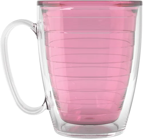 Tervis - Vaso de mesa transparente y colorido hecho en Estados Unidos con aislamiento de doble pared, taza de viaje que mantiene las bebidas frías y
