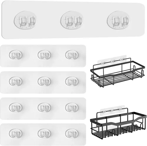 Miniatura 8 de Reemplazo Adhesivo Mejorado para Estantería de Ducha, Ganchos Adhesivos Fuertes para Organizador de Ducha, Adhesivo Impermeable para Estante