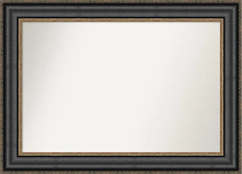 Miniatura 637 de Amanti Art Espejo personalizado, espejo de baño negro puente, espejo de pared o espejo de tocador de baño sobre el fregadero (26 x 26 pulgadas)