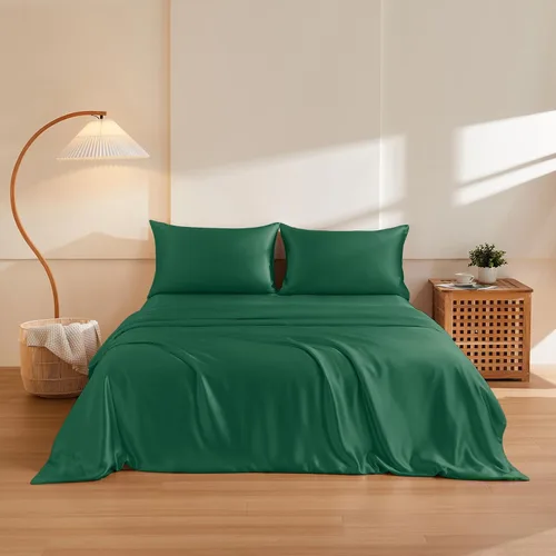 Miniatura 15 de THXSILK Juego de funda de edredón de seda de morera 100% pura de 3 piezas, ropa de cama de lujo ultra suave de grado 6A+, sábanas de seda
