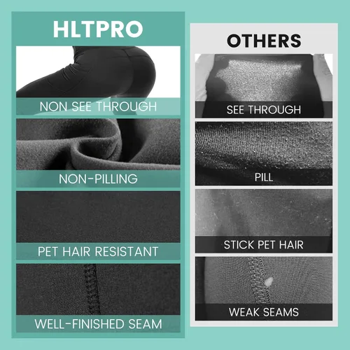 Miniatura 3 de HLTPRO 3 Pack Capri Leggings for Women with Pockets - Black High Waisted Tummy Control Capris Yoga Pants for Workout