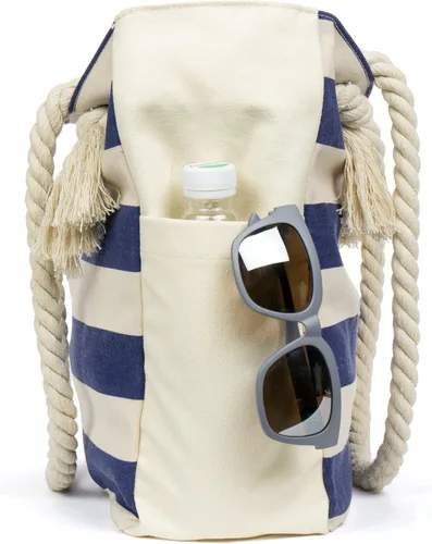 Miniatura 6 de Malirona Bolso grande de viaje a la playa con asa de cuerda de algodón, XL, Casual
