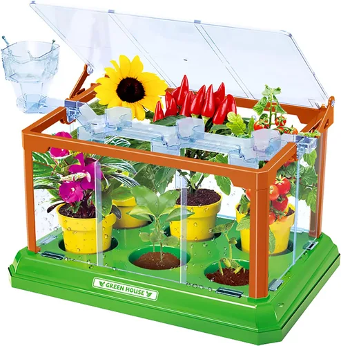 EXBEPE Kit de jardinería para niños, kit de terrario de cultivo de invernadero, juego de cultivo de plantas, descubrimiento, regalo educativo de