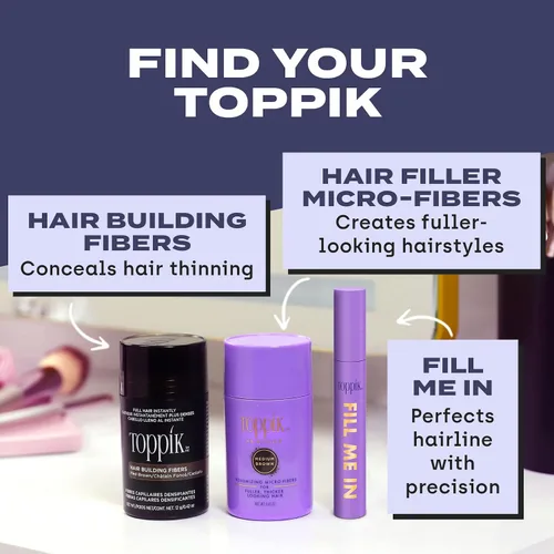 Miniatura 9 de Toppik Fill Me In - Relleno de línea capilar para retoque de raíces de color de cabello, varita de fibras para el cabello, relleno en línea capilar