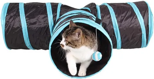 Túneles para gatos, juguetes de juego arrugados, tubo plegable con laberinto de bolas, casa para gatos, mascotas, interactivos, para gatos, Túnel de