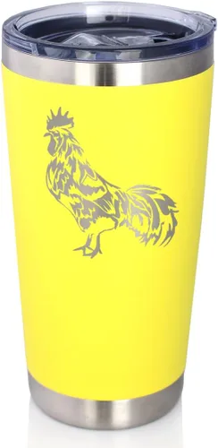 Miniatura 6 de Rooster - Vaso de café aislado con tapa deslizante, taza de viaje de acero inoxidable, regalos de pollo y decoración de granja para mujeres y Negro
