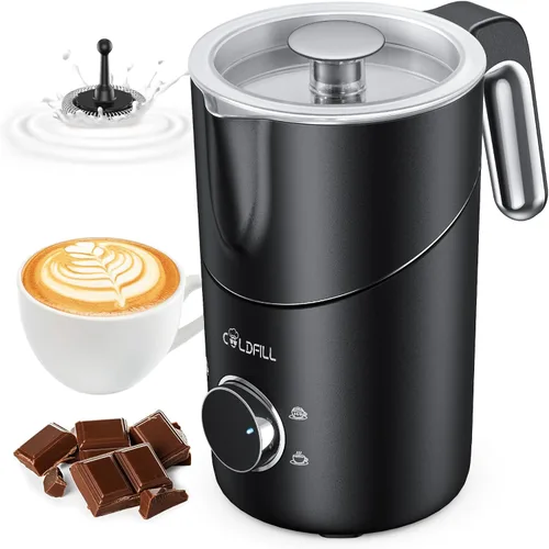Espumador de leche 8 en 1, espumador de leche desmontable y de gran capacidad de 13.5 fl oz, espumador de café con función de calefacción,