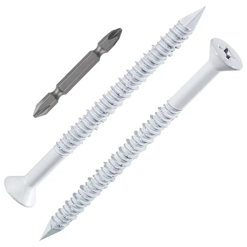 Miniatura 13 de Wensilon (105 PIEZAS) Kit de Anclajes de Tornillo para Hormigón de 3/16" Cabeza Plana Azul/Negro/Blanco para Anclaje a Mampostería, Bloque