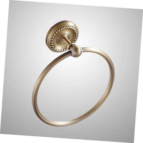 Miniatura 8 de Antique Brushed Brass Towel Ring Hanging Towel Rack Wall Mounted Round Bathroom Accessory for Home Hotel School Bathroom Decor