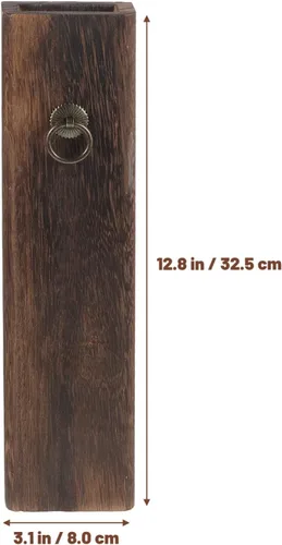 Miniatura 3 de Jarrón de madera con bolsillo de pared de madera para flores secas y vegetación artificial, soporte para plantas de interior, maceta de bolsillo