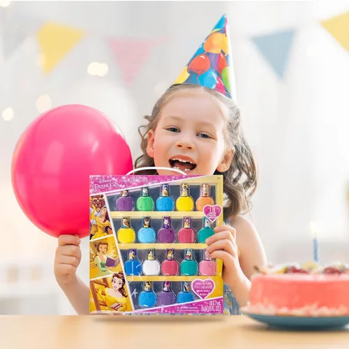 Miniatura 7 de Townley Girl Disney Princess Belle - Juego de 18 esmaltes de uñas a base de agua, secado rápido y despegable, juego de pintura de uñas para niñas