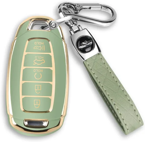 Miniatura 10 de MILD EAST Para Hyundai Palisade Elantra Key fob Cover Case con llavero Smart 5 Botón TPU Protector Keyless Remote Holder Azul
