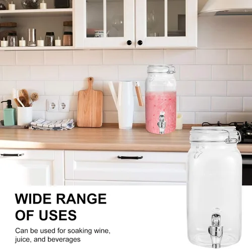 Miniatura 7 de Luxshiny Dispensador de bebidas con espita frigorífica botella de refrigerador dispensador de bebidas de vidrio con grifo dispensador de bebidas