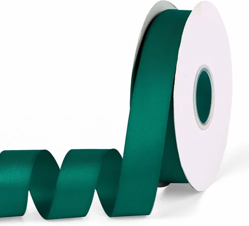 Miniatura 64 de YBLANDEG Cinta de satén de color sólido verde manzana de 1-1/2 pulgadas x 50 yardas, cinta de tela de poliéster de doble cara para envolver regalos