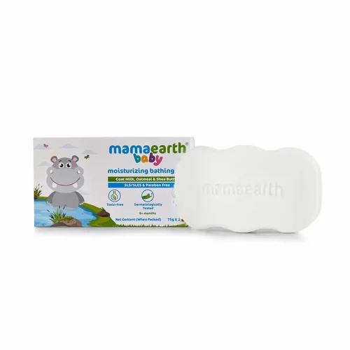 Miniatura 4 de MAMAEARTH Barra de baño hidratante para bebés, leche de cabra, avena y manteca de karité, 2.65 oz × 2 (2.64 oz cada uno)