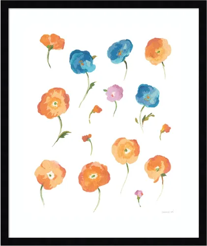 Miniatura 16 de Amanti Art Framed Wall Art Print 24x20 Retro Flowers II by Danhui Nai, Flowers Wall Art, Modern Contemporary Decor, Small Poster Painting Artwork