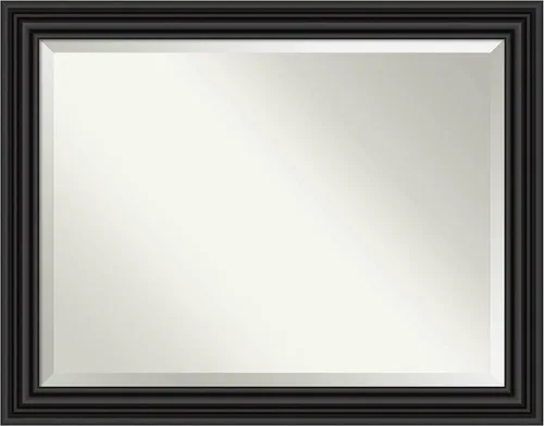 Miniatura 12 de Amanti Art Espejo de baño negro para sobre el fregadero, espejo de tocador rectangular negro colonial de 26 x 22 pulgadas, marco tradicional